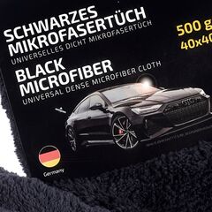 WIPERS Schwarzes MikrofaserTüch черная универсальная салфетка из микрофибры (Германия) 40х40 см 500 gsm, изображение 4