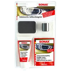 SONAX Headlight Restoration Kit набор для реставрации и защиты пластиковых фар 89 мл