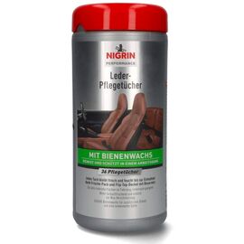 NIGRIN Performance Leder-Pflegetücher mit Bienenwachs серветки для шкіри авто (очищення та захист) 36 шт
