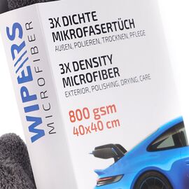 WIPERS 3X Dichte MikrofaserTüch серая плотная салфетка из микрофибры (Германия) 40х40 см 800 gsm, изображение 4