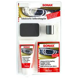 SONAX Headlight Restoration Kit набор для реставрации и защиты пластиковых фар 89 мл