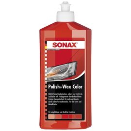 SONAX Polish +Wax Color красный полироль тефлон с воском 500 мл, Цвет: Красный, Объем: 500 мл