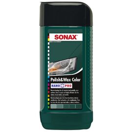 SONAX Polish +Wax Color зелений поліроль тефлон з воском 250 мл, Колір: Зелений, Обʼєм: 250 мл