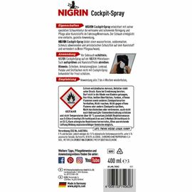 NIGRIN Cockpit-Spray Vanille пенный 45-дневный очиститель протектант для пластика ваниль 400 мл, изображение 5