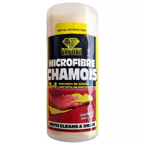 SAPFIRE SF-334 Microfibre Chamois 2 in 1 замша-микроволокно в тубе 45x46 см