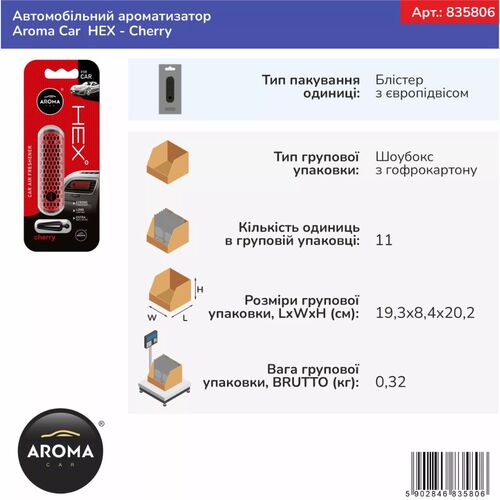 Автомобильный ароматизатор Aroma Car Hex (Cherry), изображение 4