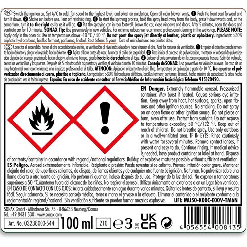 SONAX Klima Power Cleaner AirAid Havana Love очиститель кондиционера 100 мл, изображение 5