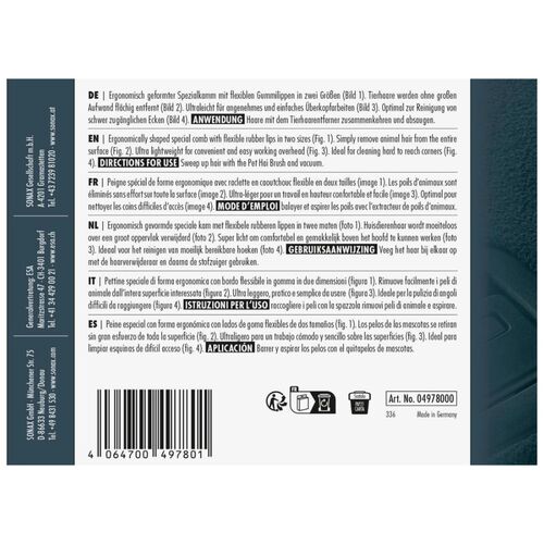 SONAX Tierhaar Entferner резиновая щетка-гребешок для удаления шерсти животных, изображение 3