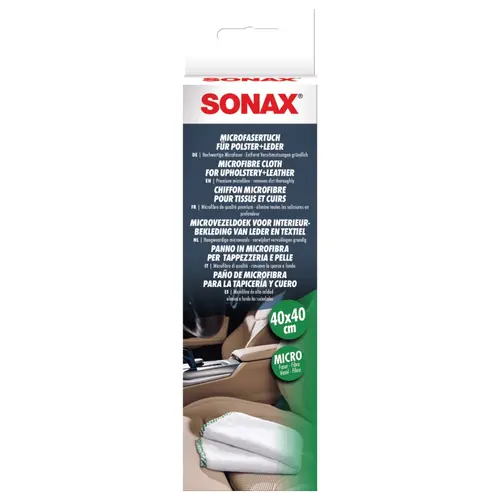 SONAX Microfaser Tuch für Polster +Leder микрофибра для кожи и ткани 40х40 см, изображение 2
