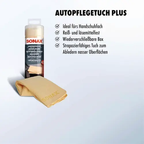 SONAX Autopflege Tuch PLUS синтетична замша в тубі 43х32 см, зображення 5