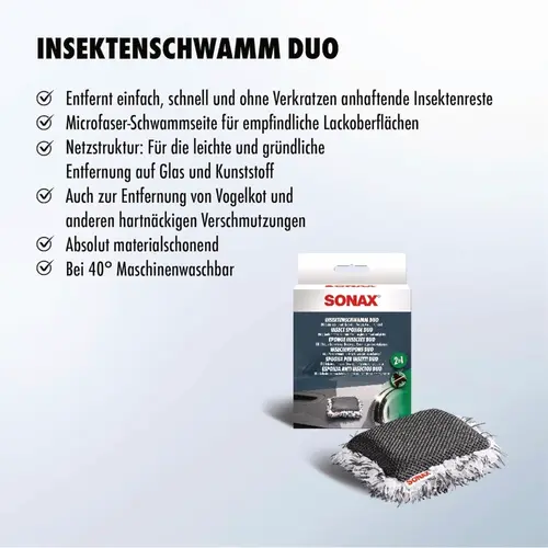 SONAX Insekten Schwamm Duo двусторонняя губка антимошка, изображение 6