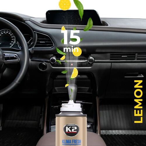 K2 KLIMA FRESH LEMON автоматический очиститель кондиционера бомбочка лимон 150 мл, Запах: Lemon, Объем: 150 мл, изображение 7