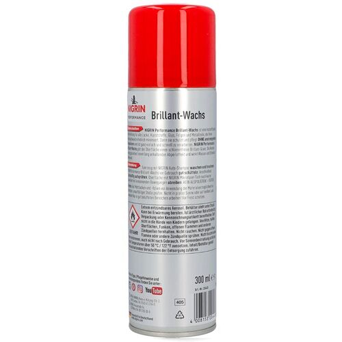 NIGRIN Performance Brillant-Wachs Aerosol Detailer жидкий воск спрей для кузова 300 мл, изображение 3