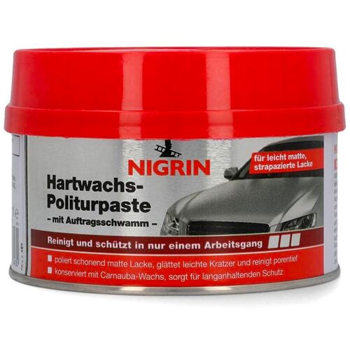 NIGRIN Hartwachs-Politurpaste твердый синтетический воск для защиты кузова 250 мл, изображение 3