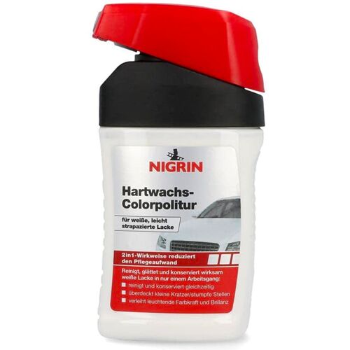 NIGRIN Hartwachs-Colorpolitur Weibe белый одношаговый полироль с PTFE 300 мл, Цвет: Белый, Количество: 300 мл