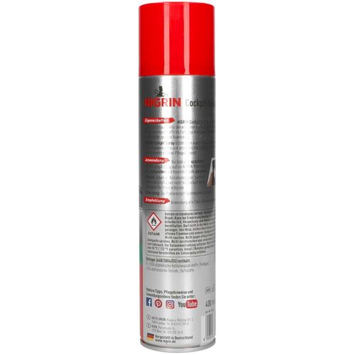 NIGRIN Cockpit-Spray Apfel пенный 45-дневный очиститель протектант для пластика морской бриз 400 мл, изображение 2