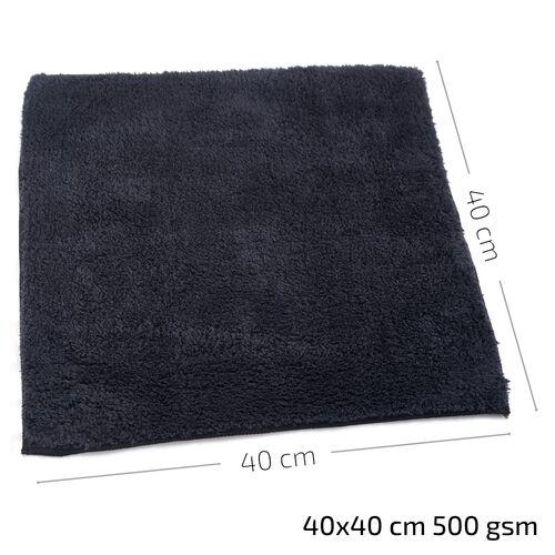 WIPERS Schwarzes MikrofaserTüch черная универсальная салфетка из микрофибры (Германия) 40х40 см 500 gsm, изображение 3