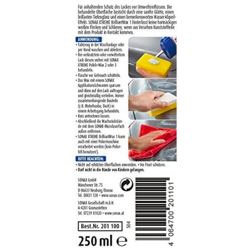 SONAX XTREME Brilliant Wax 1 Hybrid NPT финишный полироль с воском 250 мл, Количество: 250 мл, изображение 10