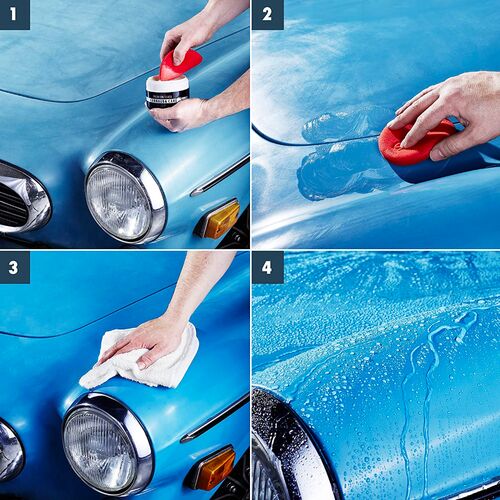 SONAX PREMIUM CLASS Carnauba Care твердый воск карнауба в премиум наборе 200 мл, изображение 4