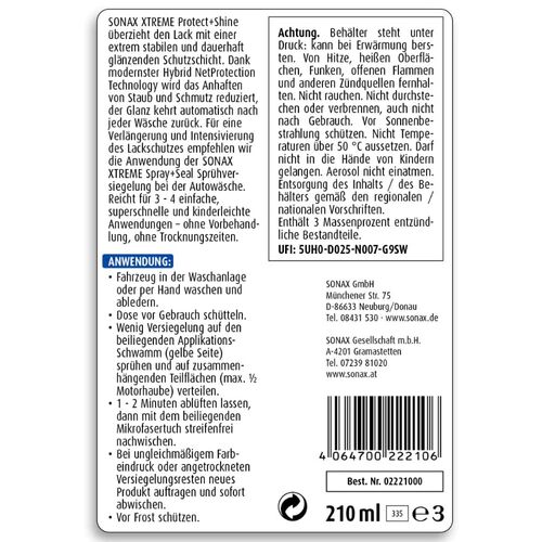 SONAX XTREME Protect +Shine Hybrid NPT защита и блеск для кузова на 5 месяцев 210 мл, изображение 8