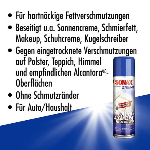 SONAX XTREME Polster + Alcantara Fleckentferner сухая химчистка ткани и алькантары 300 мл, изображение 6