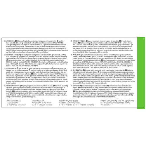 SONAX PROFILINE Headlight Polish полироль для фар 250 мл, изображение 3