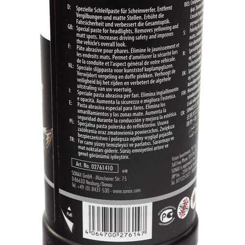 SONAX PROFILINE Headlight Polish полироль для фар 250 мл, изображение 4