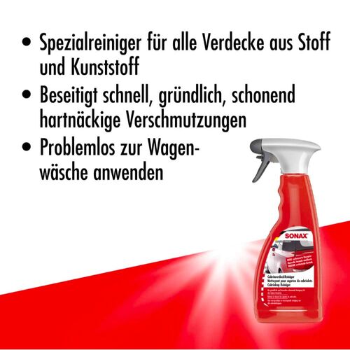 SONAX Cabrio Verdeck Reiniger очиститель складного верха кабриолета 500 мл, изображение 7