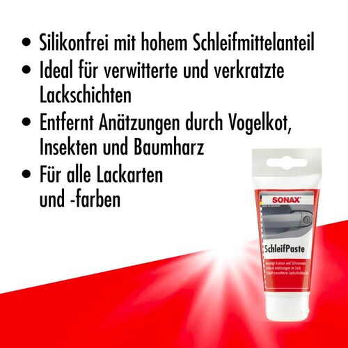 SONAX SchleifPaste универсальный антицарапин для ручного исплльзования 75 мл, изображение 7