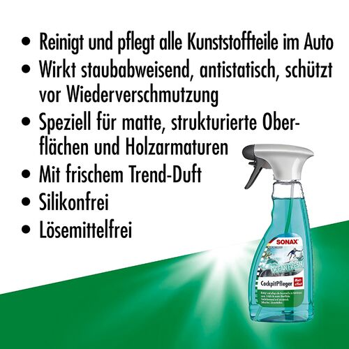 SONAX Cockpitpfleger Ocean-Fresh матовий поліроль для пластику (океанська свіжість) 500 мл, зображення 7