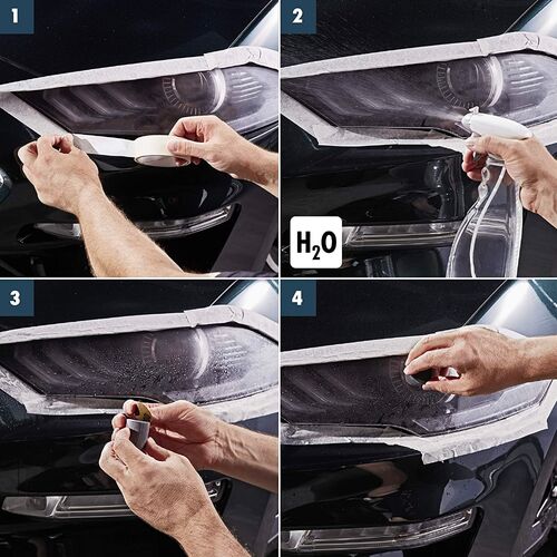 SONAX Headlight Restoration Kit набор для реставрации и защиты пластиковых фар 89 мл, изображение 3