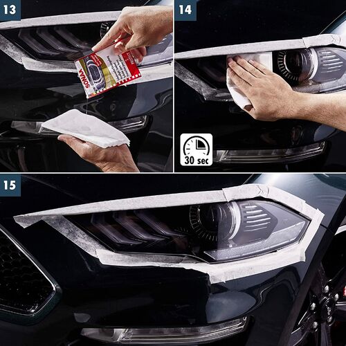 SONAX Headlight Restoration Kit набор для реставрации и защиты пластиковых фар 89 мл, изображение 6