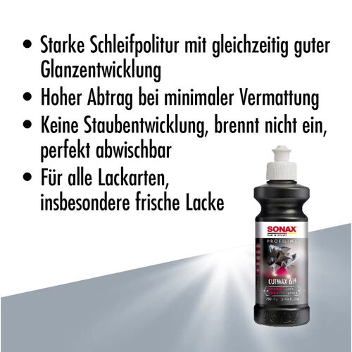 SONAX PROFILINE CutMax 06-04 абразивная паста для полировки кузова 250 мл, изображение 13