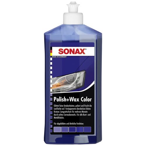 SONAX Polish +Wax Color синий полироль тефлон с воском 500 мл, Цвет: Синий, Количество: 500 мл, изображение 2