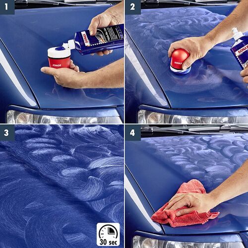 SONAX Polish +Wax Color синій поліроль тефлон з воском 250 мл, Колір: Синій, Обʼєм: 250 мл, зображення 3