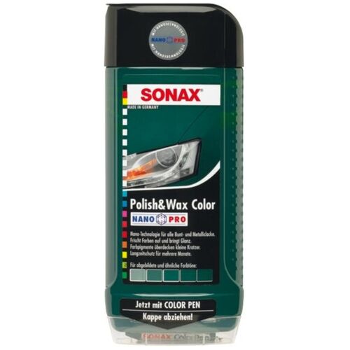SONAX Polish +Wax Color зелений поліроль тефлон з воском 500 мл, Колір: Зелений, Обʼєм: 500 мл