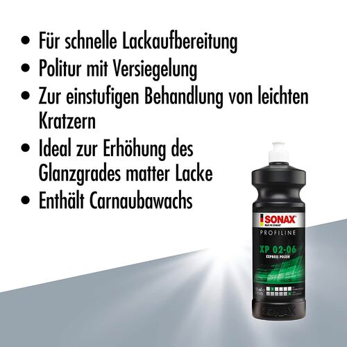 SONAX PROFILINE Express Polish XP 02-06 одношаговая паста для полировки кузова 1 л, изображение 10