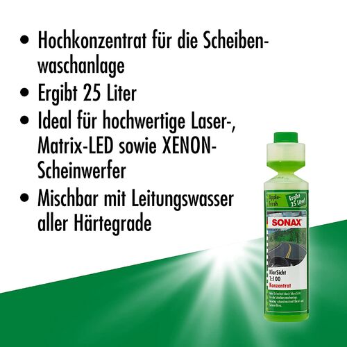 SONAX Clear View 1:100 Apple Fresh концентрат омывателя летний (яблоко) 250 мл, изображение 5