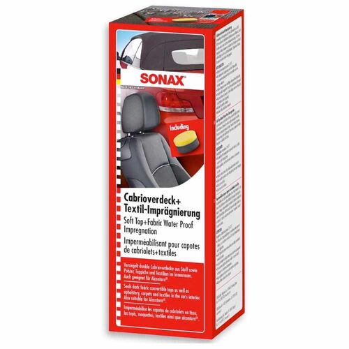 SONAX Soft Top + Fabric Water Proof Impregnation средство для защиты мягкой крыши кабриолета с аппликатором 250 мл, изображение 2