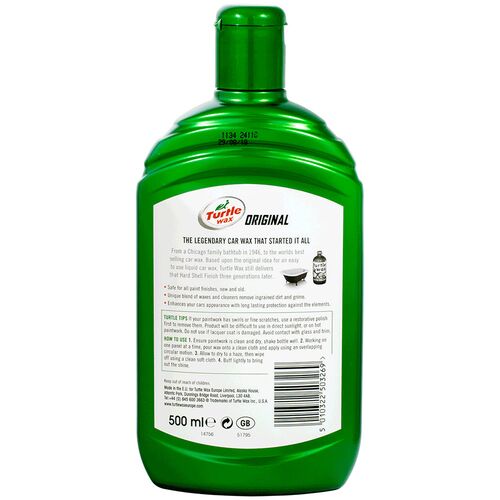 Turtle Wax Original Hard Shell Wax жидкий восковый полироль 500 мл, изображение 4