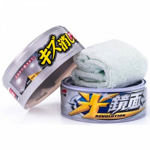 SOFT99 Scratch Clear Wax Mirror Finish Silver воск антицарапин для светлых автомобилей 200 г, изображение 3