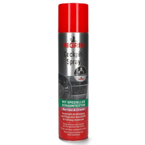 NIGRIN Cockpit-Spray Berries & Cream пенный 45-дневный очиститель протектант для пластика ягоды и крем 400 мл