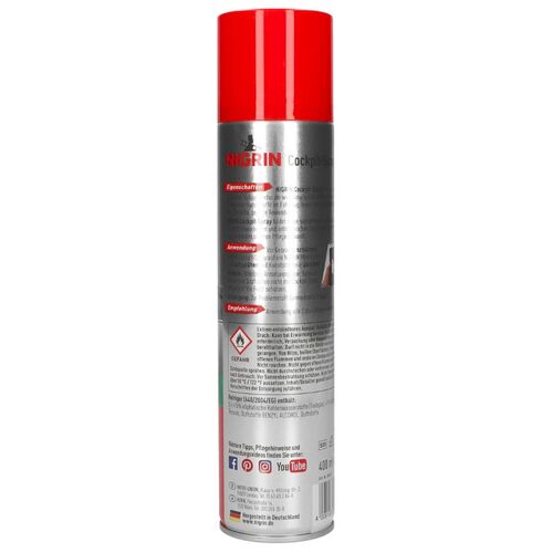 NIGRIN Cockpit-Spray Berries & Cream пенный 45-дневный очиститель протектант для пластика ягоды и крем 400 мл, изображение 2