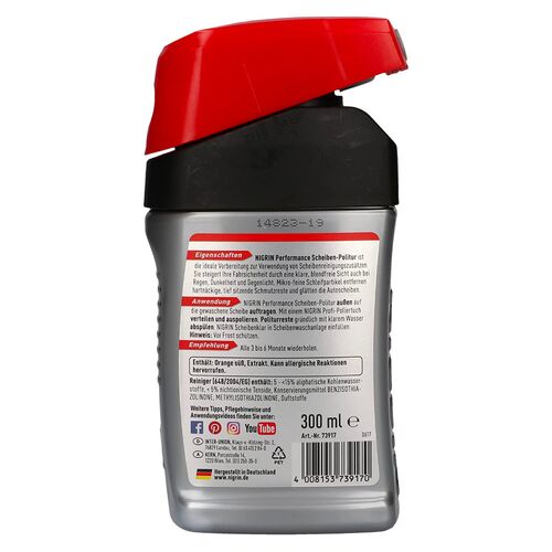 NIGRIN Performance Scheiben Politur полироль для стекла 300 мл, изображение 2
