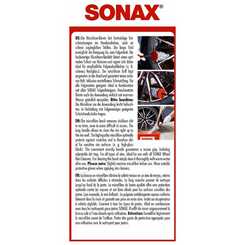 SONAX Microfaser FelgenBürste преміальна щітка для чищення колісних дисків з мікрофібри, зображення 6