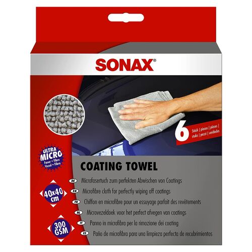 SONAX PROFILINE Coating Towel набор салфеток из микрофибры 40х40 см 300 gsm 6 шт, изображение 4
