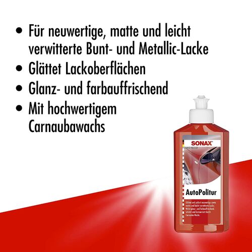 SONAX Auto Politur фінішна поліроль з с воском для авто 250 мл, Кількість: 250 мл, зображення 8