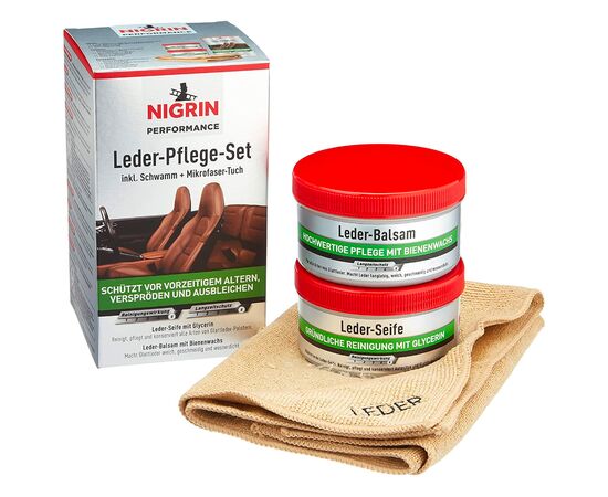NIGRIN Performance Leder-Pflege-Set Seife + Balsam набір для догляду за шкірою 2х250 мл