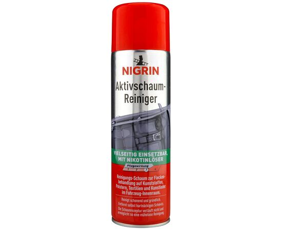 NIGRIN Aktivschaum-Reiniger универсальная активная пена для химчистки ткани, кожи и пластика 500 мл