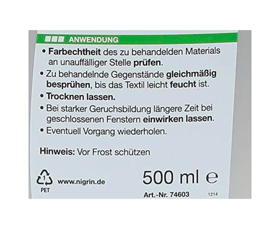 NIGRIN Geruchs-Entferner интенсивный нейтрализатор запахов +антитабак 500 мл, изображение 8